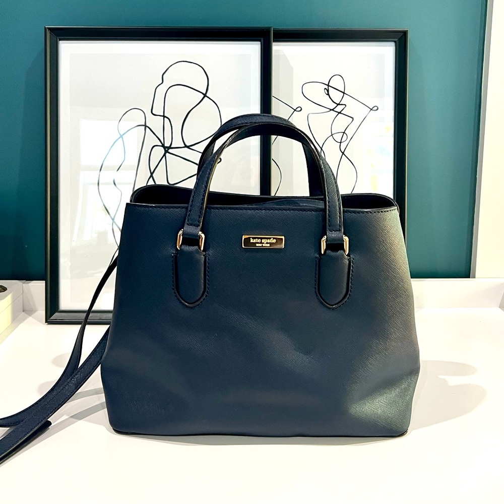 Kate Spade Laurel Way Evangelie Satchel (Navy Blue)